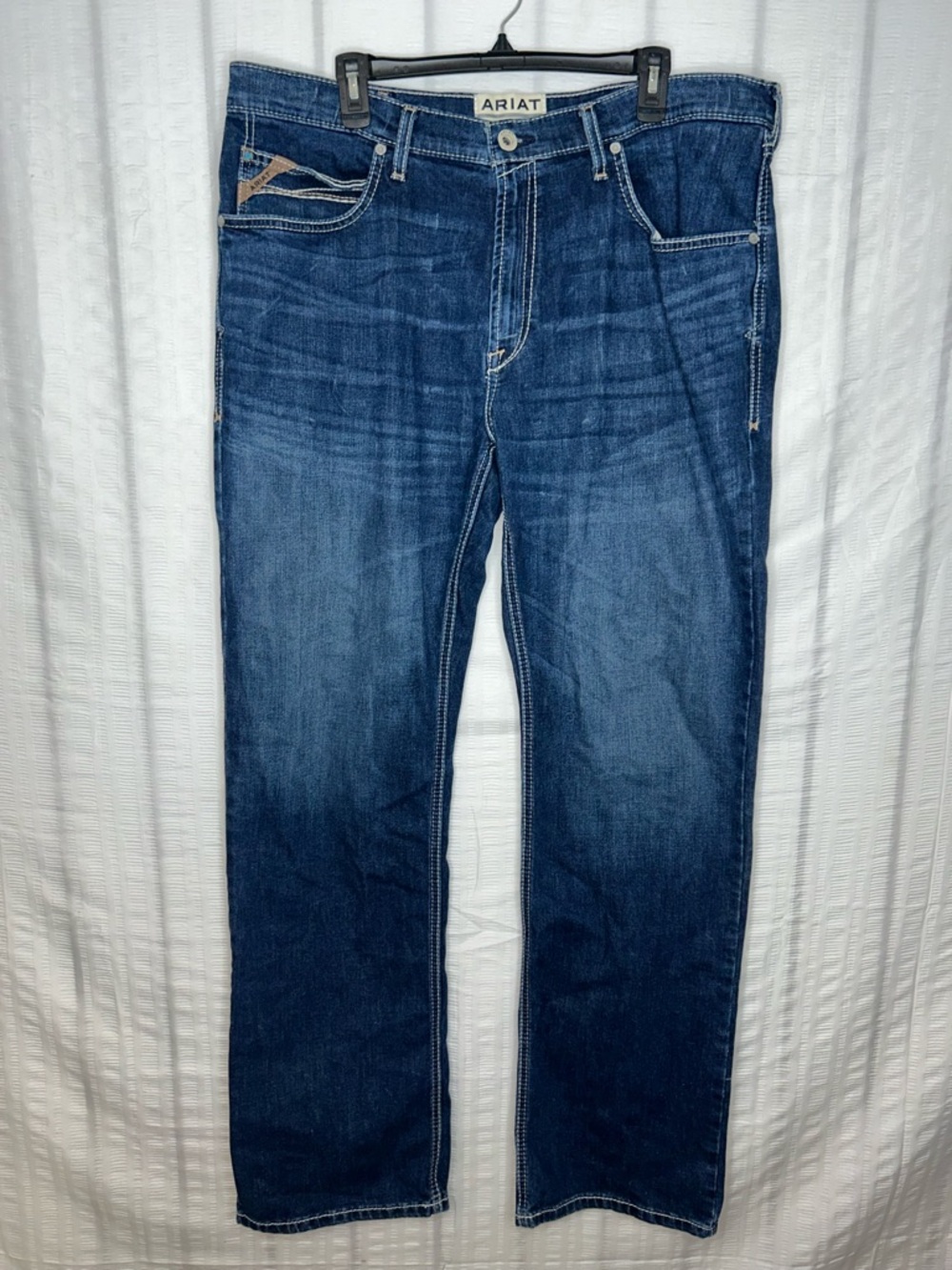 Ariat Relaxed Boot Cut M4 Straight Bragg Jeans Men’s Size 40x36 Dark Wash Cowboy
